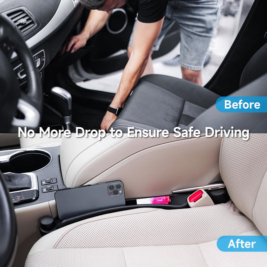 Givifive 3-in-1 Car Seat Gap Filler with Organizer & Hook